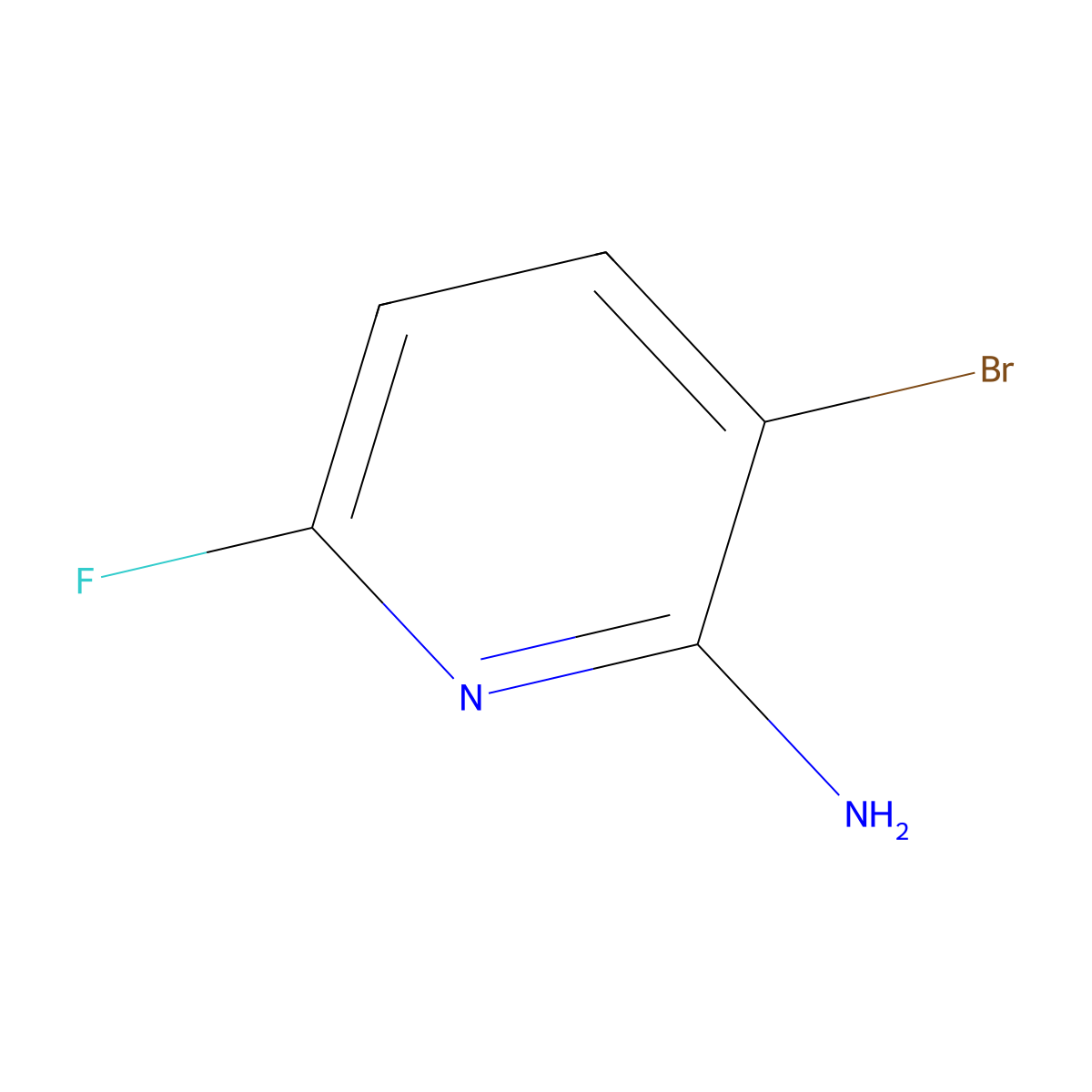 3-Bromo-6-fluoropyridin-2-amine molecular structure, CAS 1232431-41-2