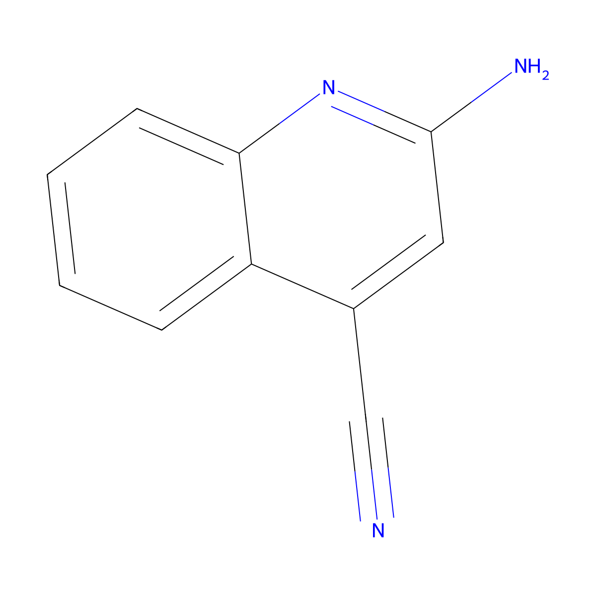 2-Aminoquinoline-4-carbonitrile molecular structure, CAS 1232431-62-7