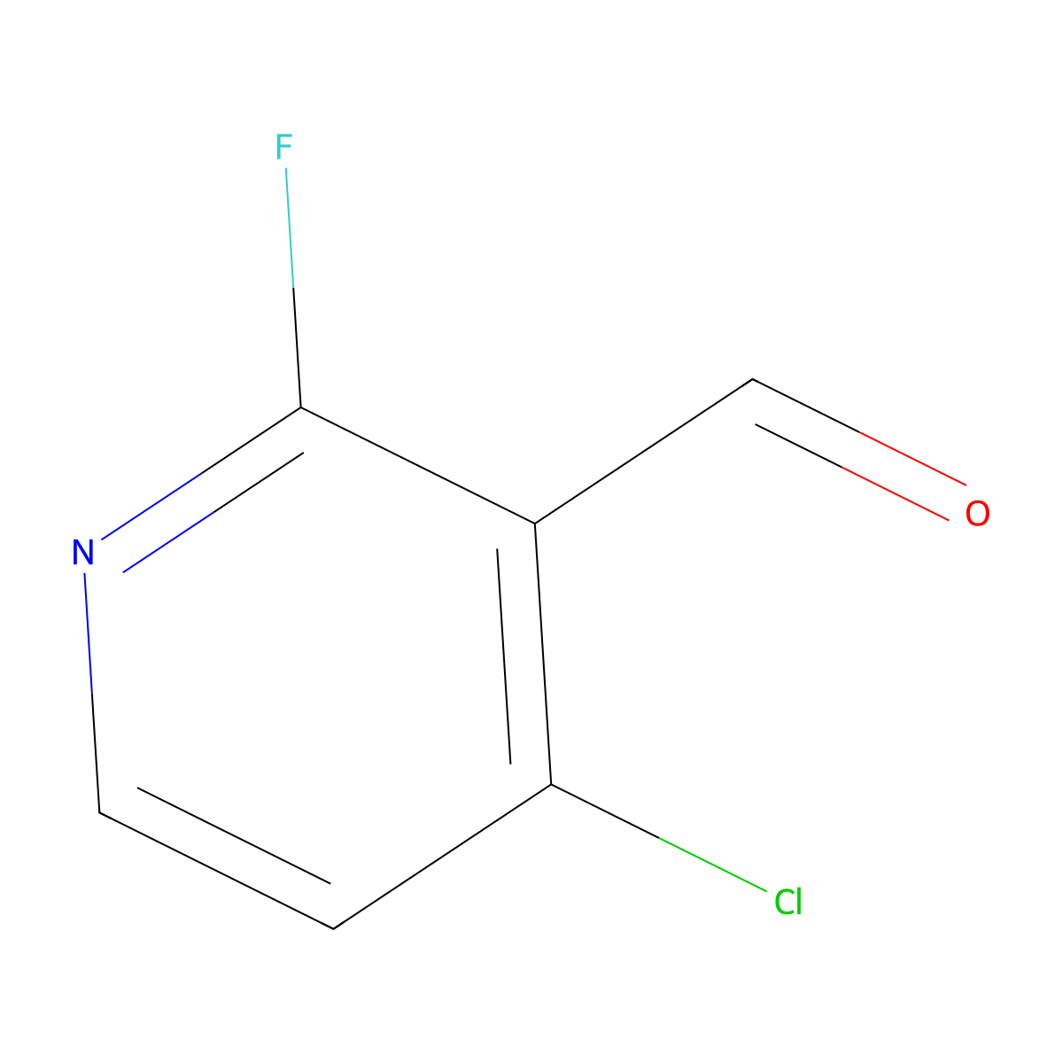 4-Chloro-2-fluoropyridine-3-carbaldehyde molecular structure, CAS 1232432-20-0