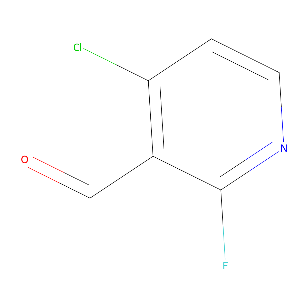 4-Chloro-2-fluoropyridine-3-carbaldehyde molecular structure, CAS 1232432-20-0