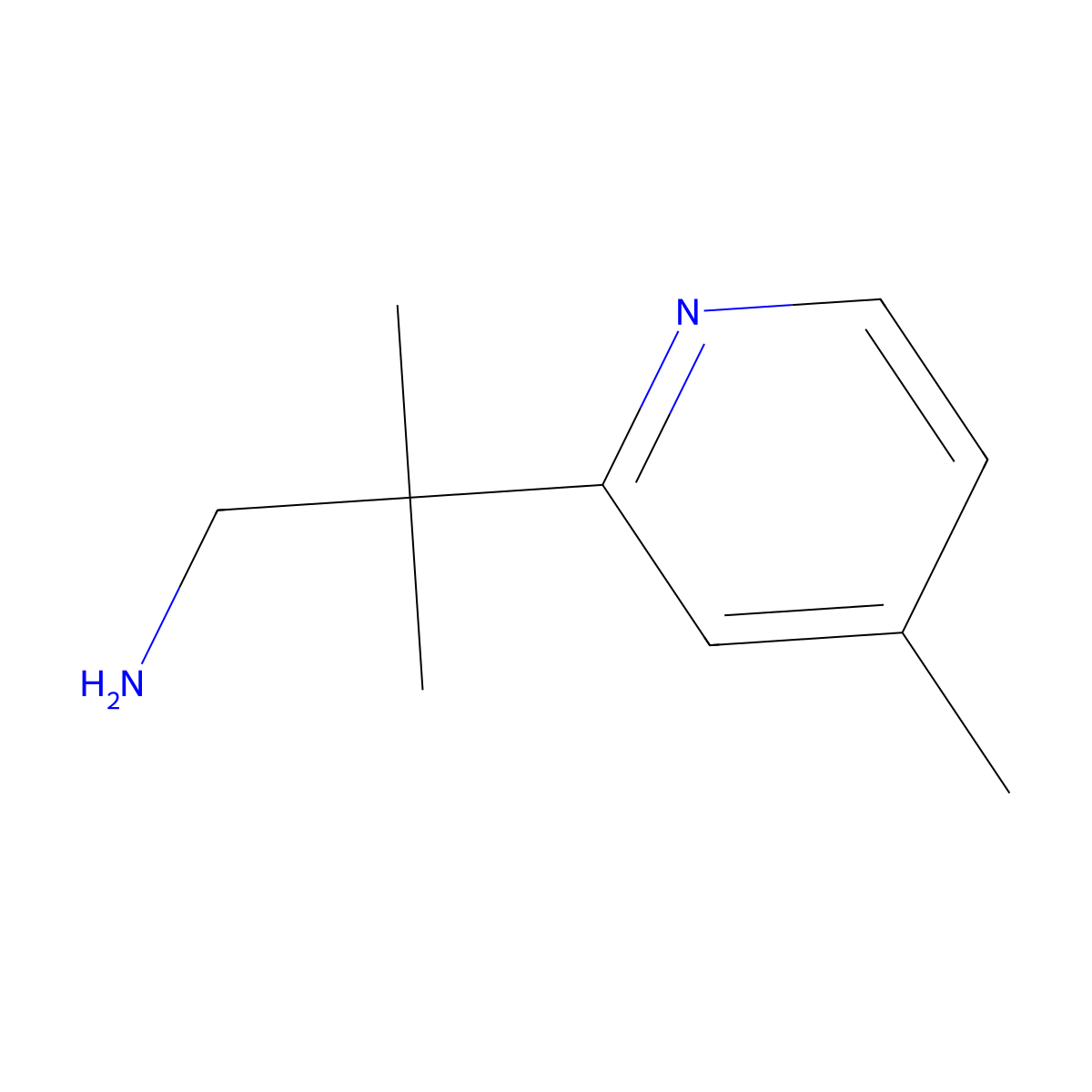 2-Methyl-2-(4-methylpyridin-2-yl)propan-1-amine molecular structure, CAS 1232432-61-9