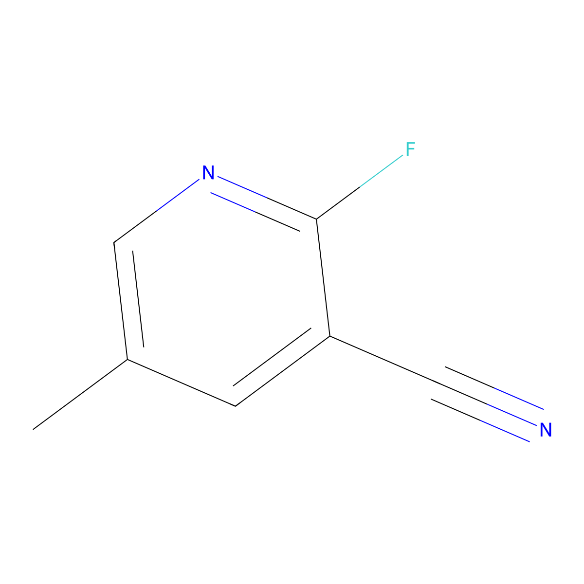 2-Fluoro-5-methylnicotinonitrile molecular structure, CAS 1232432-76-6