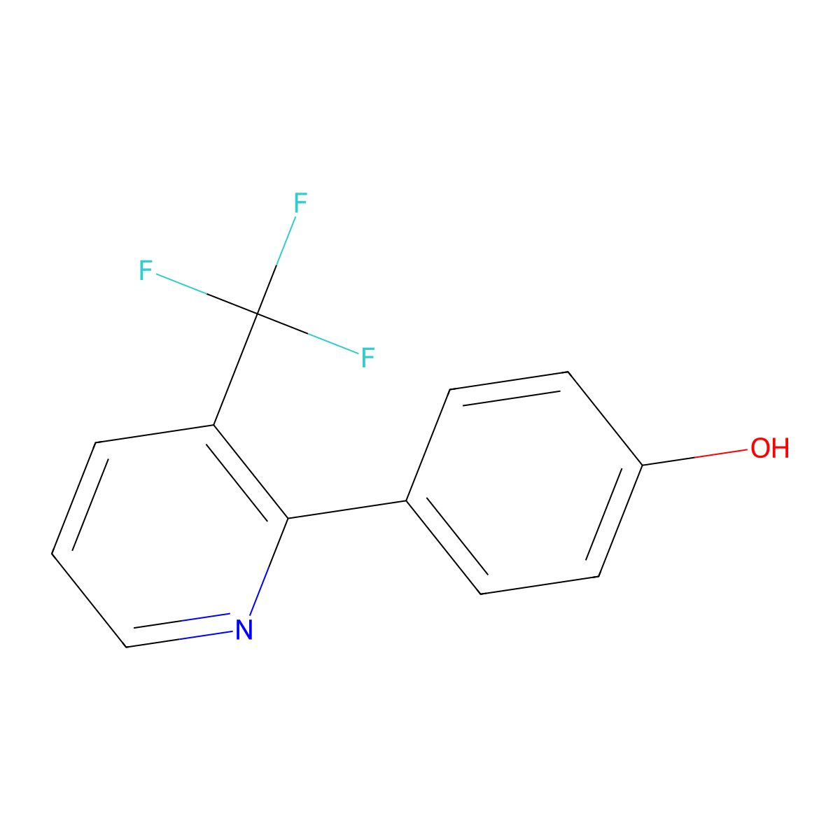 2-(4-Hydroxyphenyl)-3-(trifluoromethyl)pyridine molecular structure, CAS 1232433-05-4
