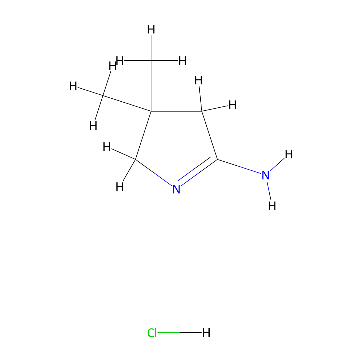 3,3-Dimethyl-2,4-dihydropyrrol-5-amine;hydrochloride molecular structure, CAS 123249-97-8