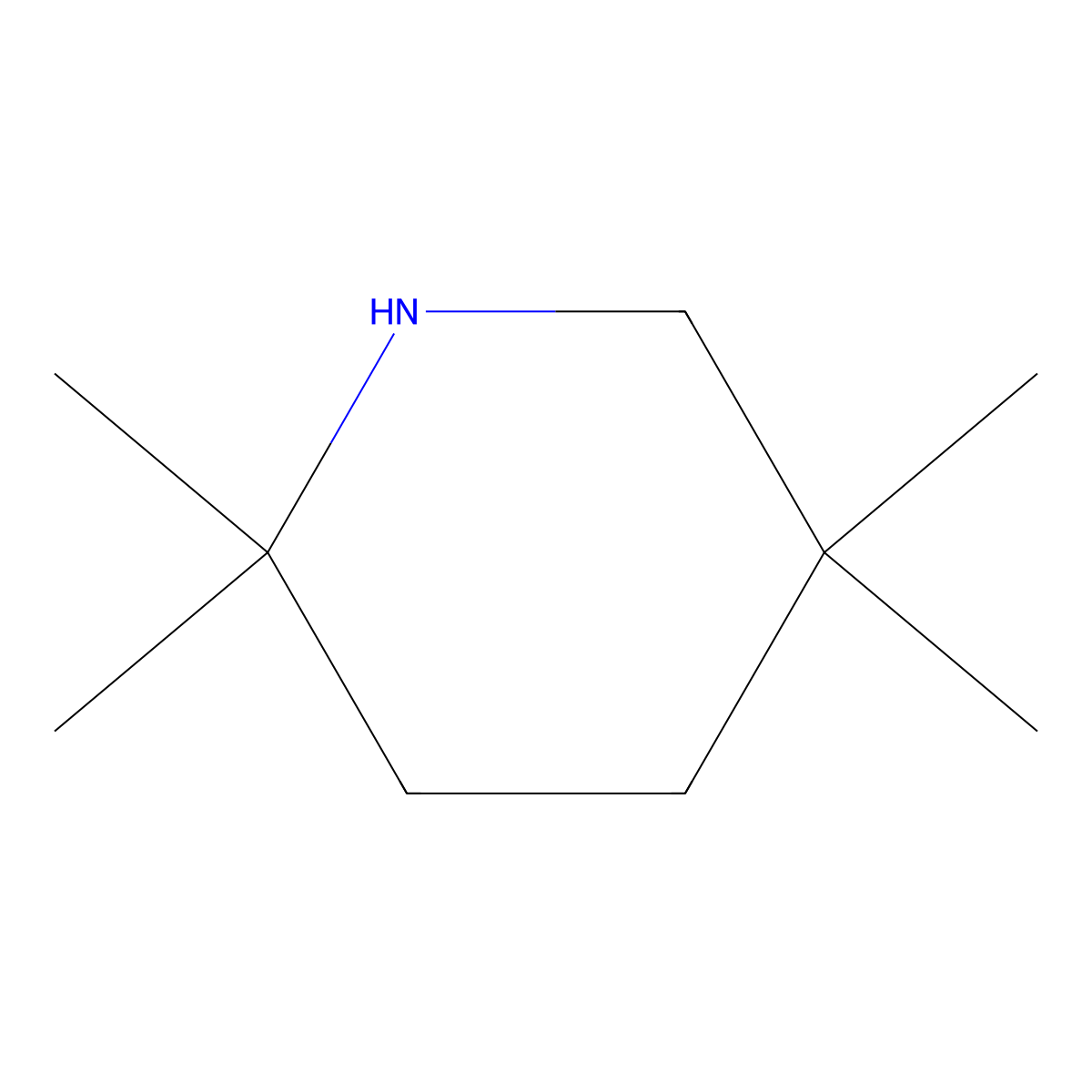 2,2,5,5-Tetramethylpiperidine molecular structure, CAS 123250-75-9
