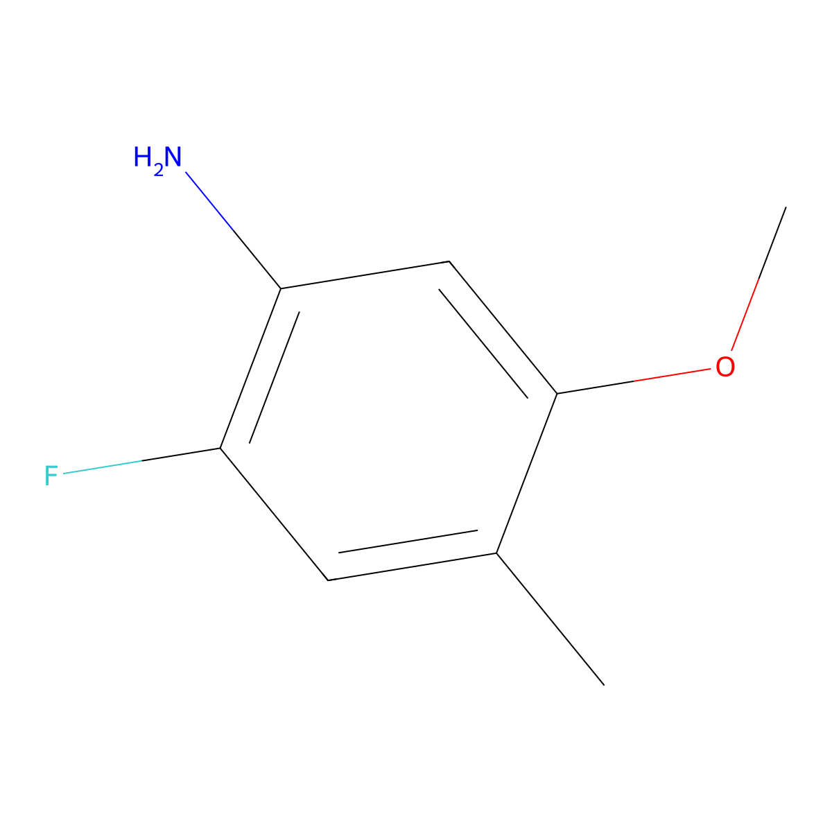 2-Fluoro-5-methoxy-4-methylaniline molecular structure, CAS 1232505-74-6