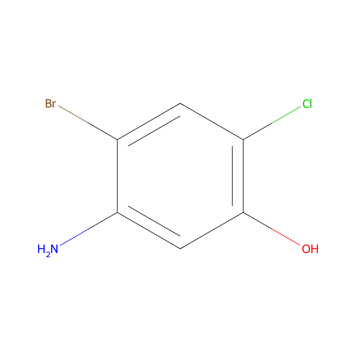 5-Amino-4-bromo-2-chlorophenol molecular structure, CAS 1232505-77-9