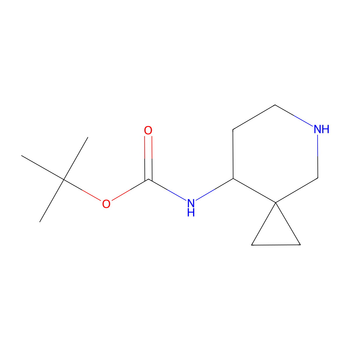 Tert-butyl 5-azaspiro[2.5]octan-8-ylcarbamate molecular structure, CAS 1232542-24-3