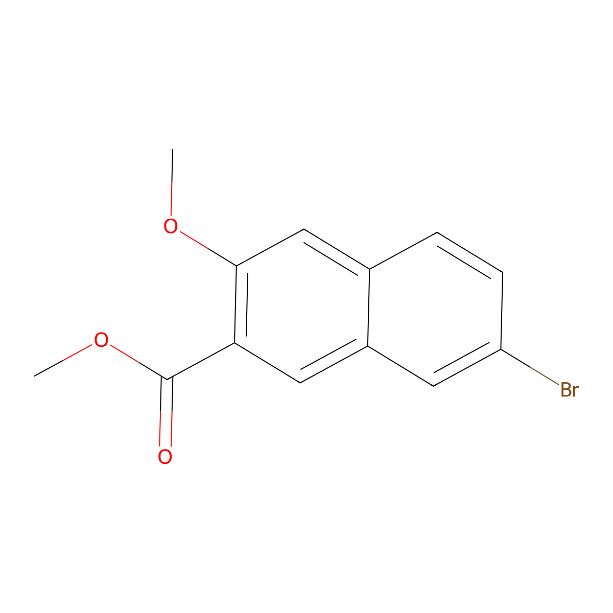 Methyl 7-bromo-3-methoxy-2-naphthoate molecular structure, CAS 123266-51-3