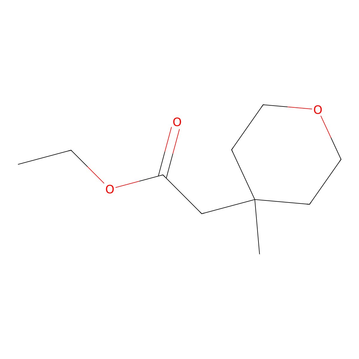Ethyl 2-(4-methyltetrahydropyran-4-YL)acetate molecular structure, CAS 1232672-20-6