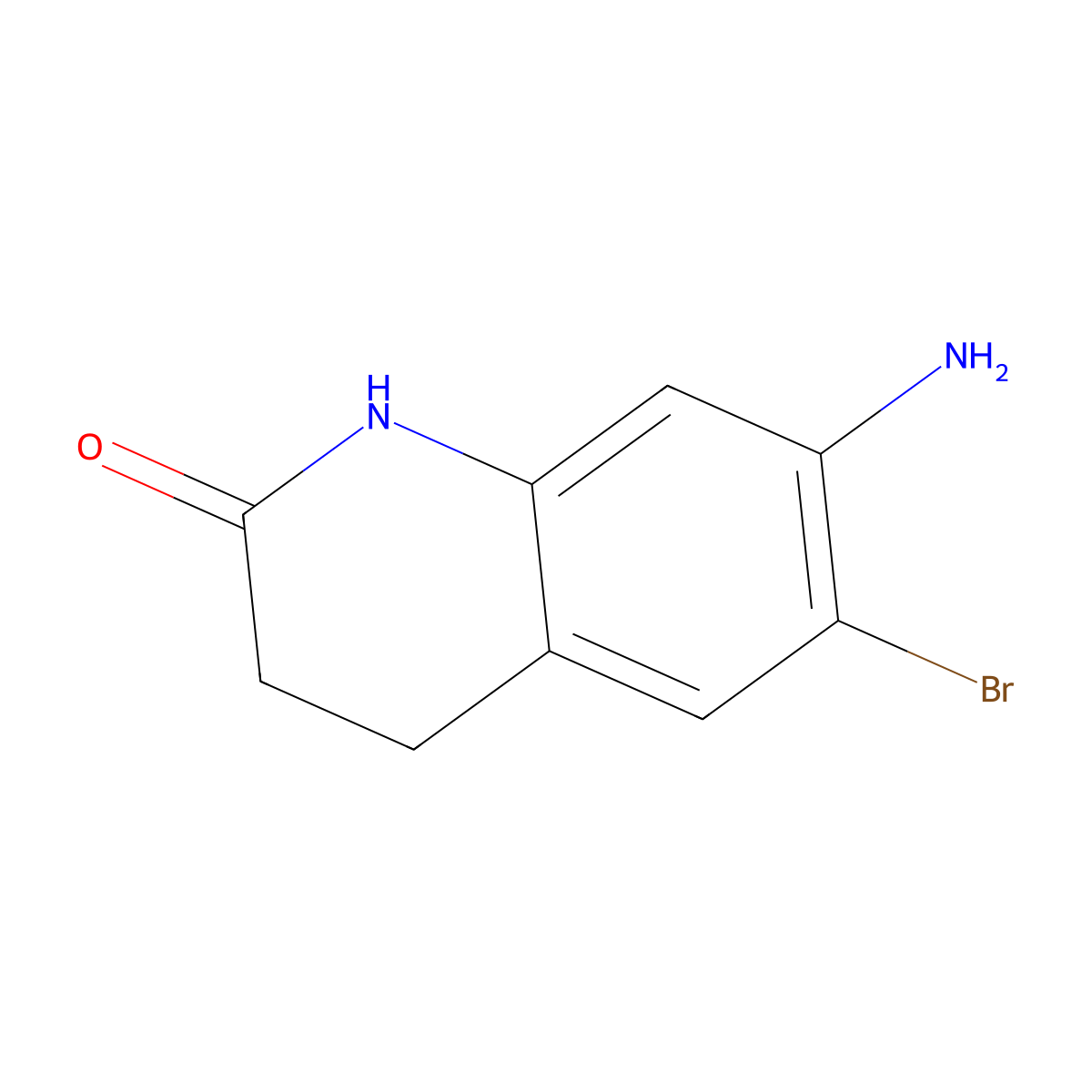 7-Amino-6-bromo-1,2,3,4-tetrahydroquinolin-2-one molecular structure, CAS 1232685-09-4