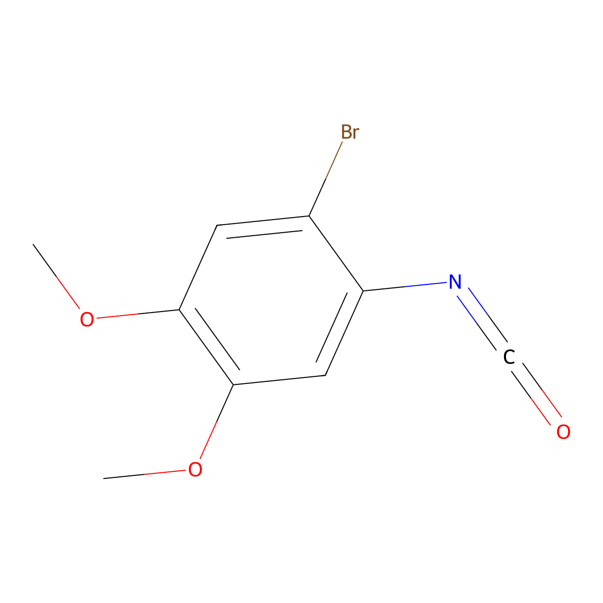 1-Bromo-2-isocyanato-4,5-dimethoxybenzene molecular structure, CAS 1232688-41-3