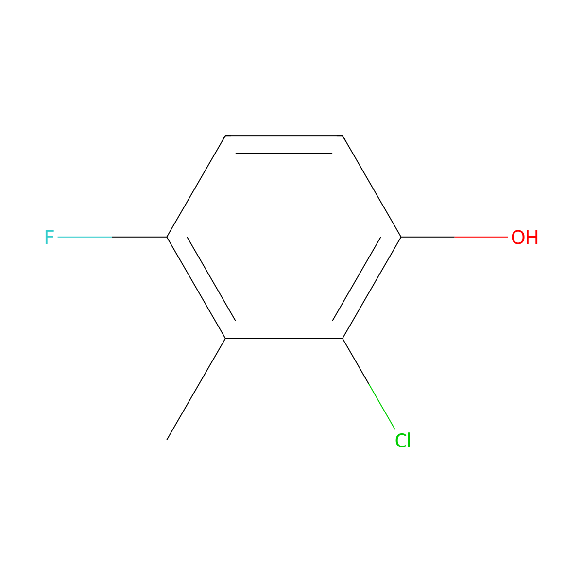2-Chloro-4-fluoro-3-methylphenol molecular structure, CAS 1232693-41-2