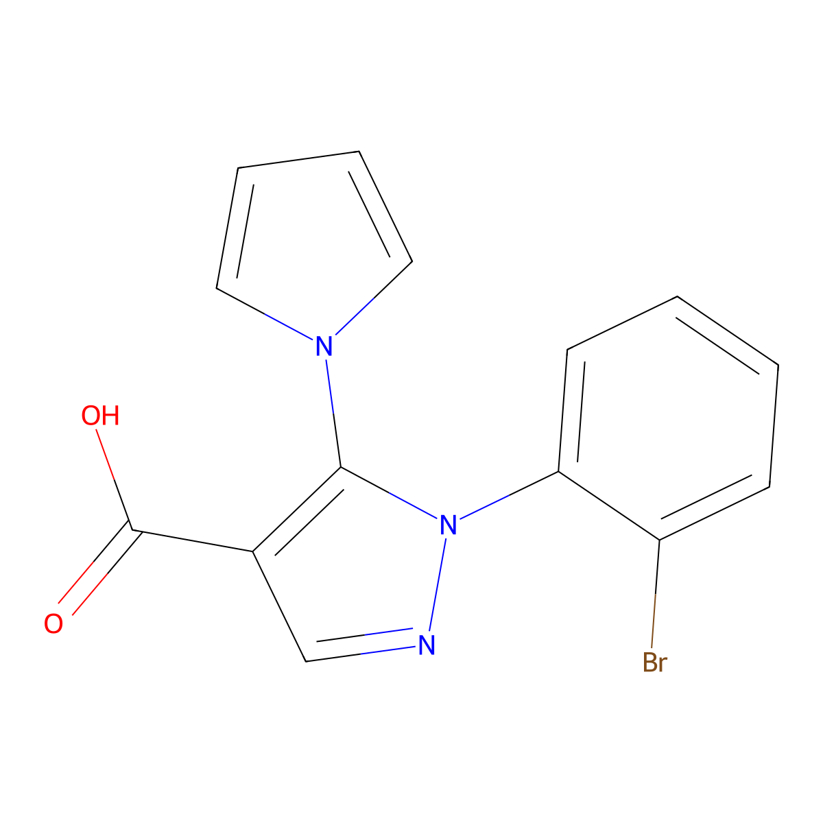 1-(2-bromophenyl)-5-(1H-pyrrol-1-yl)-1H-pyrazole-4-carboxylic acid molecular structure, CAS 1232693-52-5