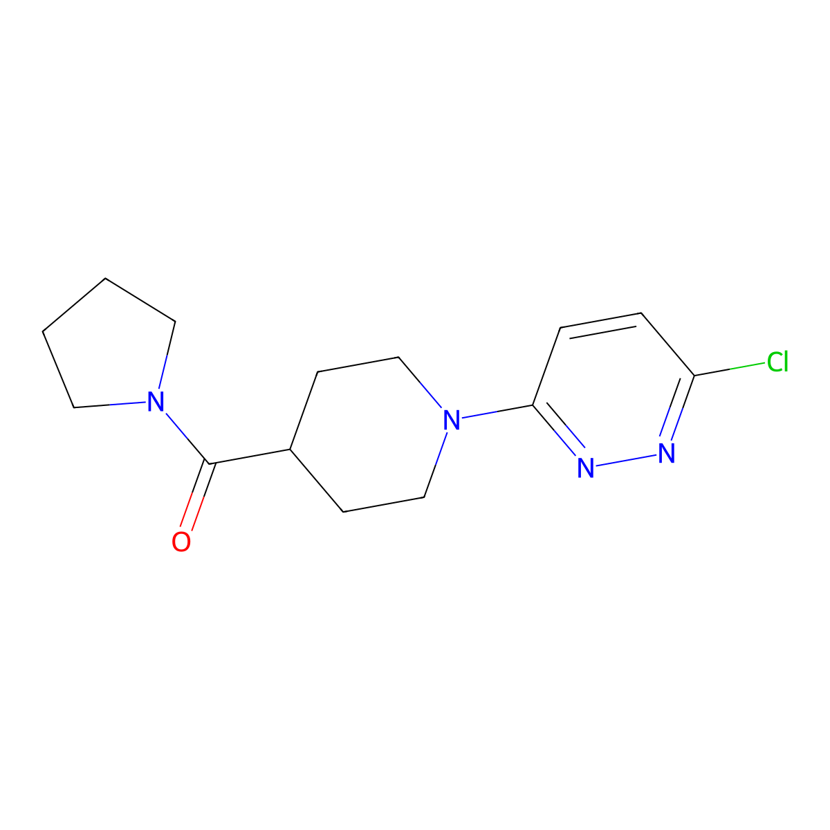 [1-(6-Chloropyridazin-3-yl)piperidin-4-yl](pyrrolidin-1-yl)methanone molecular structure, CAS 1232693-53-6
