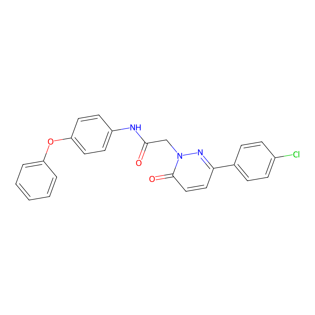 2-(3-(4-chlorophenyl)-6-oxopyridazin-1(6H)-yl)-N-(4-phenoxyphenyl)acetamide molecular structure, CAS 1232693-60-5