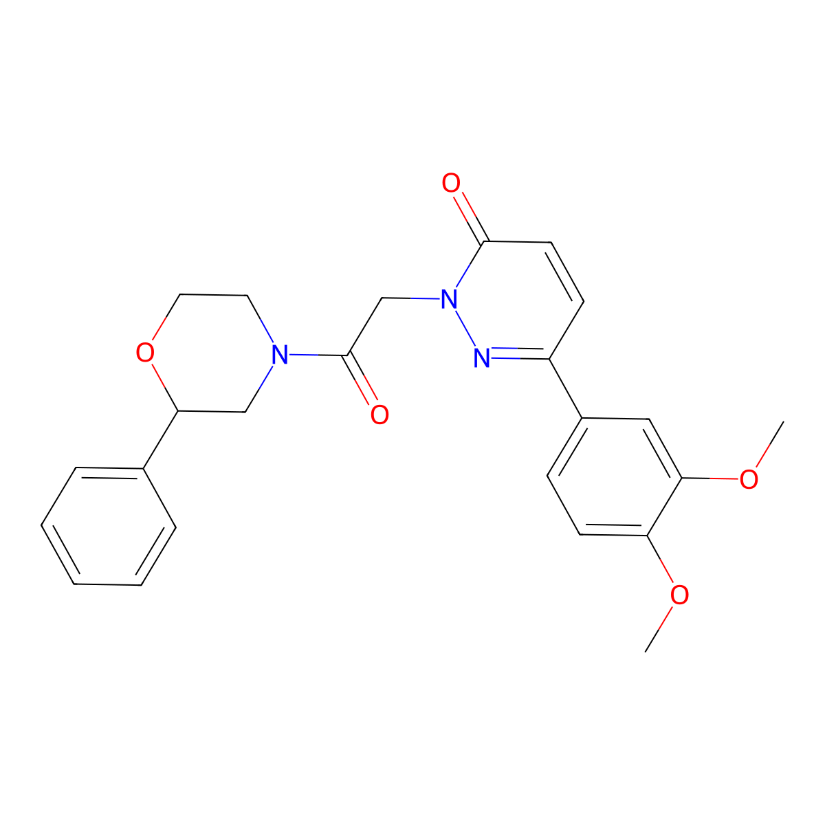 6-(3,4-dimethoxyphenyl)-2-[2-oxo-2-(2-phenylmorpholin-4-yl)ethyl]pyridazin-3(2H)-one molecular structure, CAS 1232693-82-1