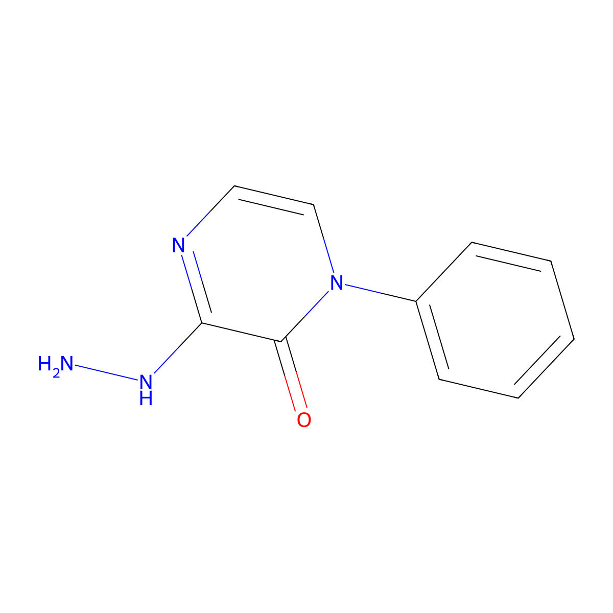 3-hydrazinyl-1-phenylpyrazin-2(1H)-one molecular structure, CAS 1232693-88-7