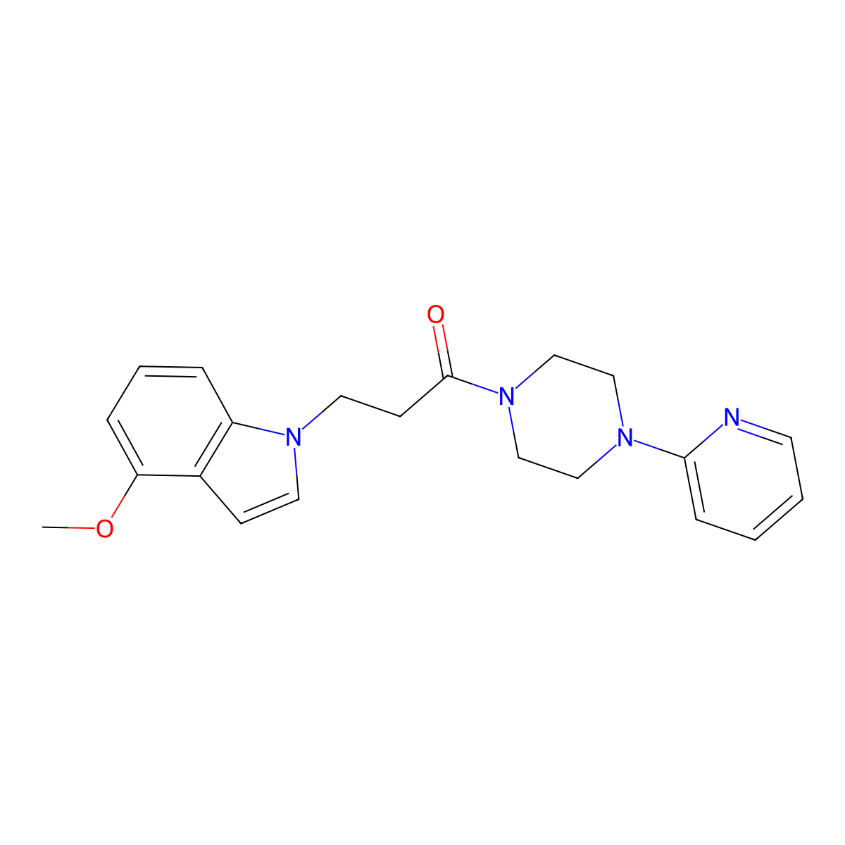4-methoxy-1-{3-oxo-3-[4-(2-pyridinyl)-1-piperazinyl]propyl}-1H-indole molecular structure, CAS 1232693-95-6