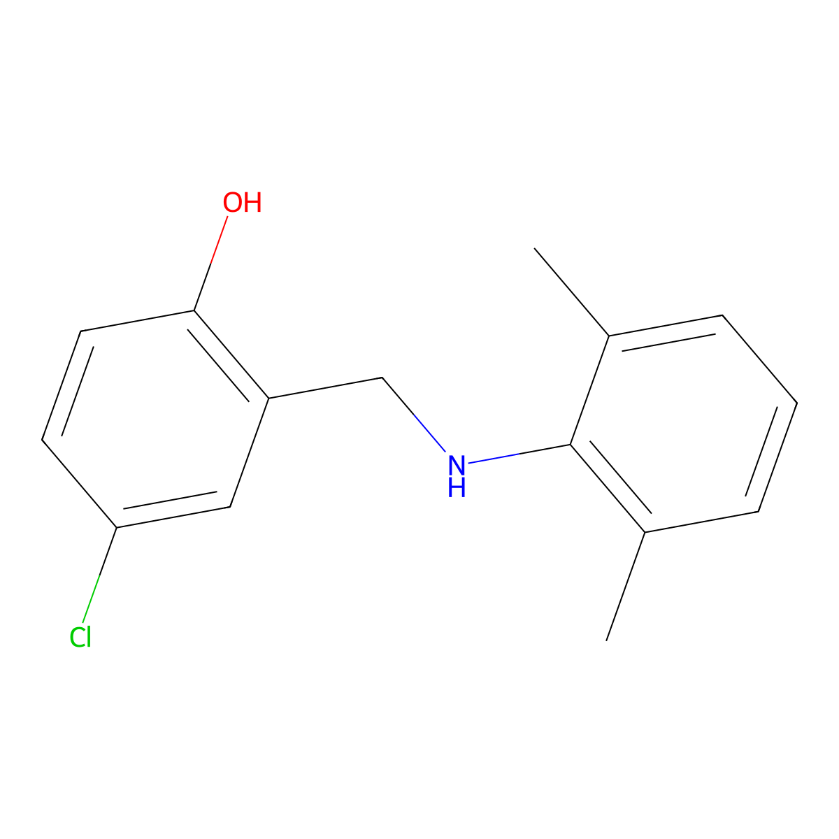4-Chloro-2-{[(2,6-dimethylphenyl)amino]methyl}phenol molecular structure, CAS 1232694-05-1