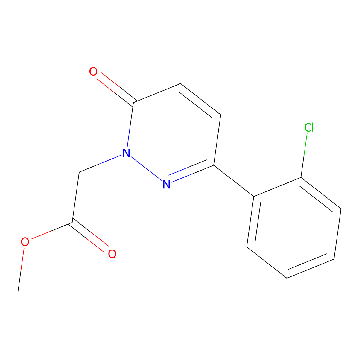 methyl [3-(2-chlorophenyl)-6-oxopyridazin-1(6H)-yl]acetate molecular structure, CAS 1232694-18-6