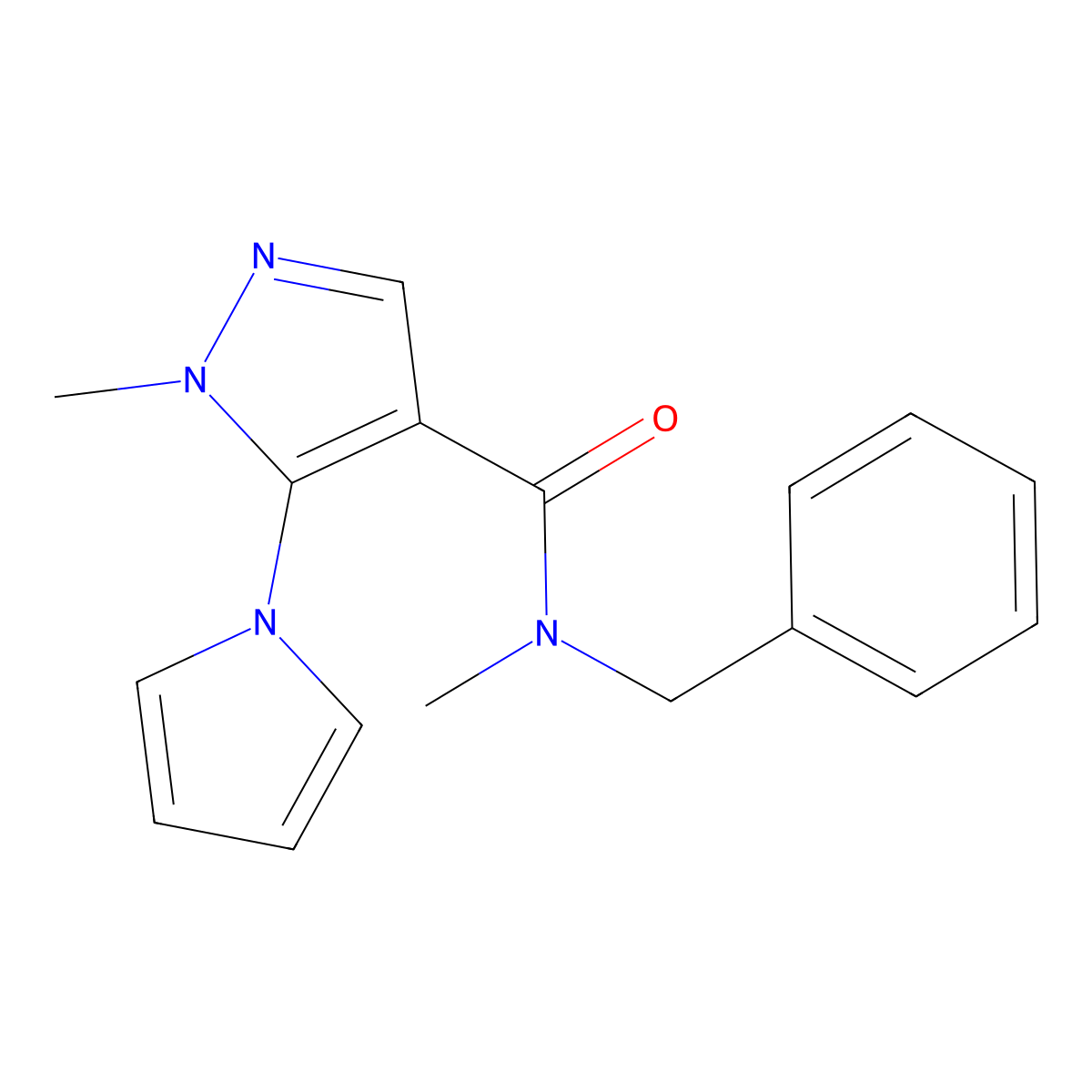 N-benzyl-N,1-dimethyl-5-(1H-pyrrol-1-yl)-1H-pyrazole-4-carboxamide molecular structure, CAS 1232694-27-7