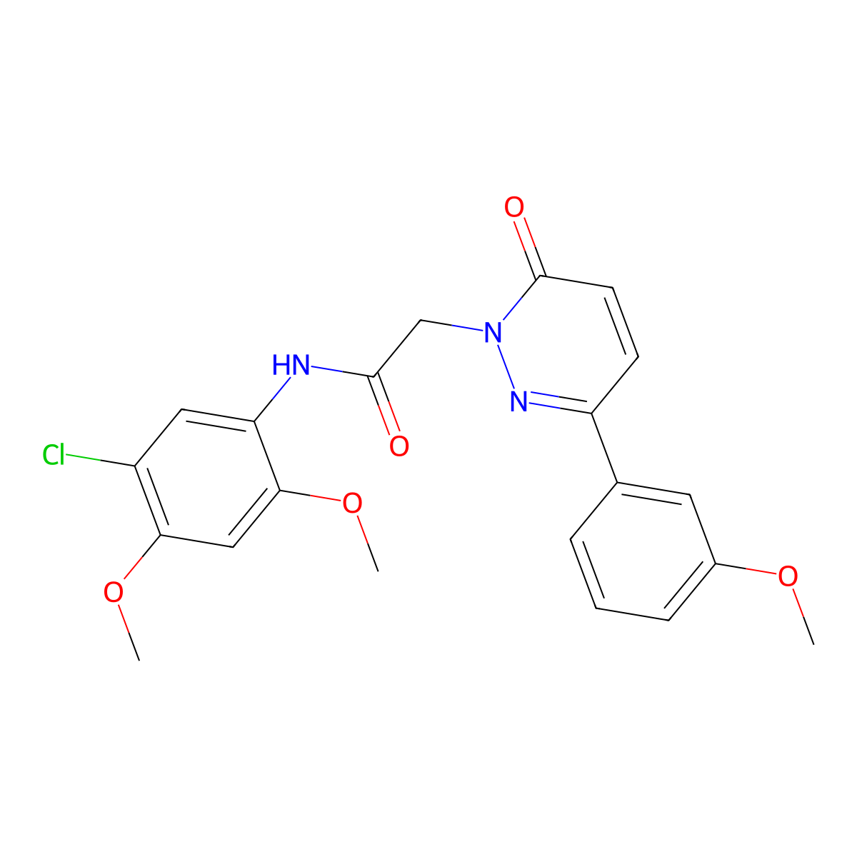 N-(5-chloro-2,4-dimethoxyphenyl)-2-(3-(3-methoxyphenyl)-6-oxopyridazin-1(6H)-yl)acetamide molecular structure, CAS 1232694-38-0