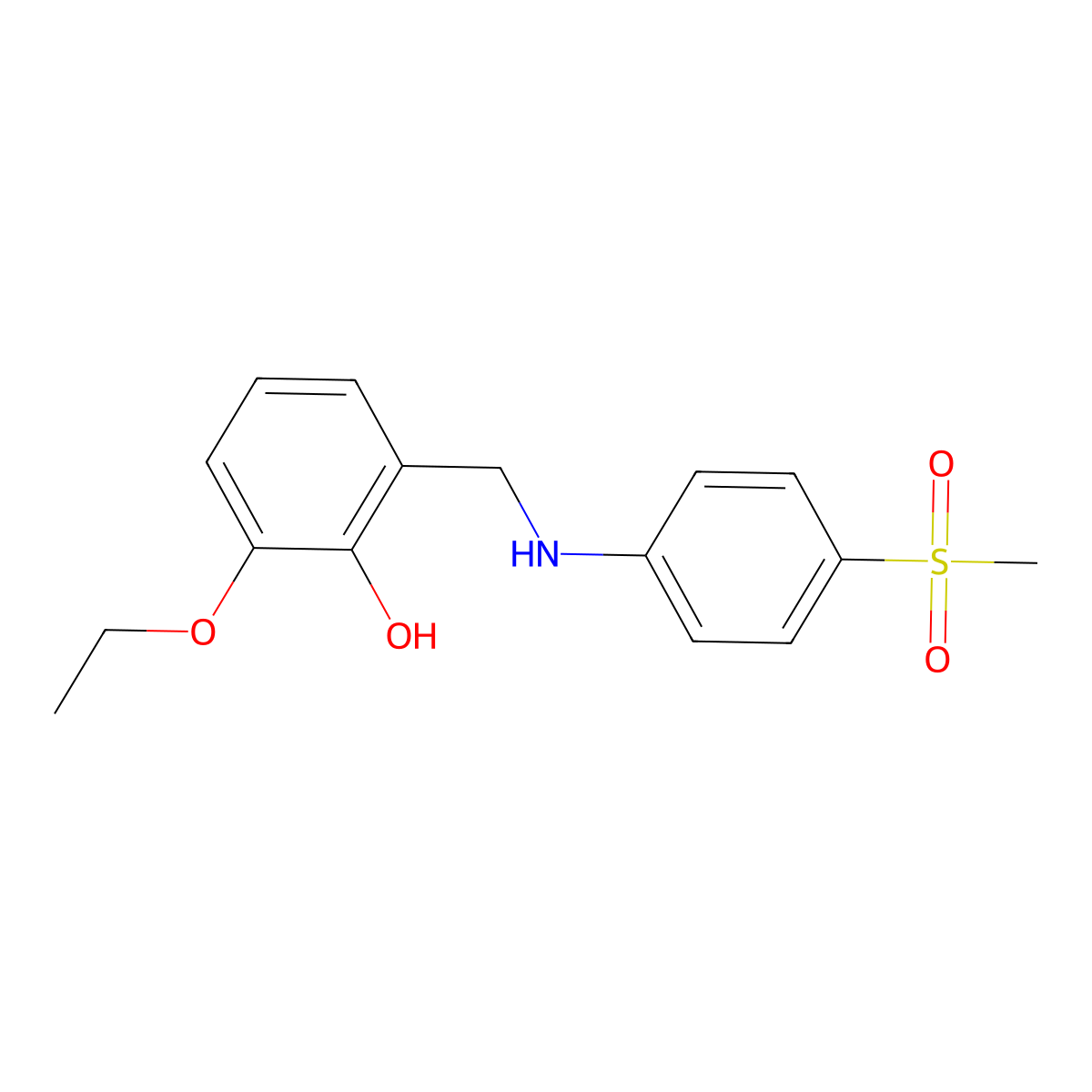 2-Ethoxy-6-({[4-(methylsulfonyl)phenyl]amino}methyl)phenol molecular structure, CAS 1232694-39-1