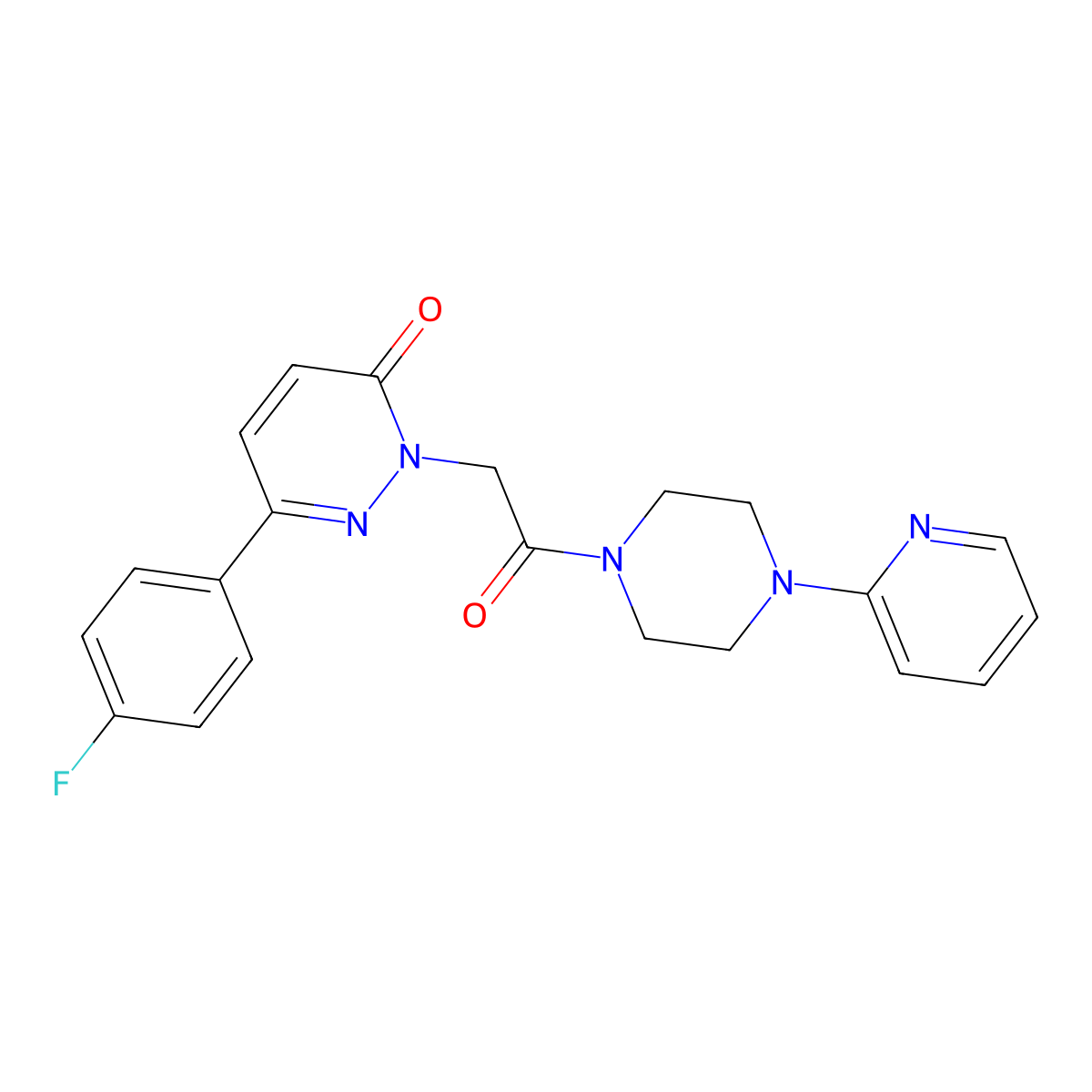 6-(4-fluorophenyl)-2-{2-oxo-2-[4-(2-pyridinyl)-1-piperazinyl]ethyl}-3(2H)-pyridazinone molecular structure, CAS 1232767-32-6