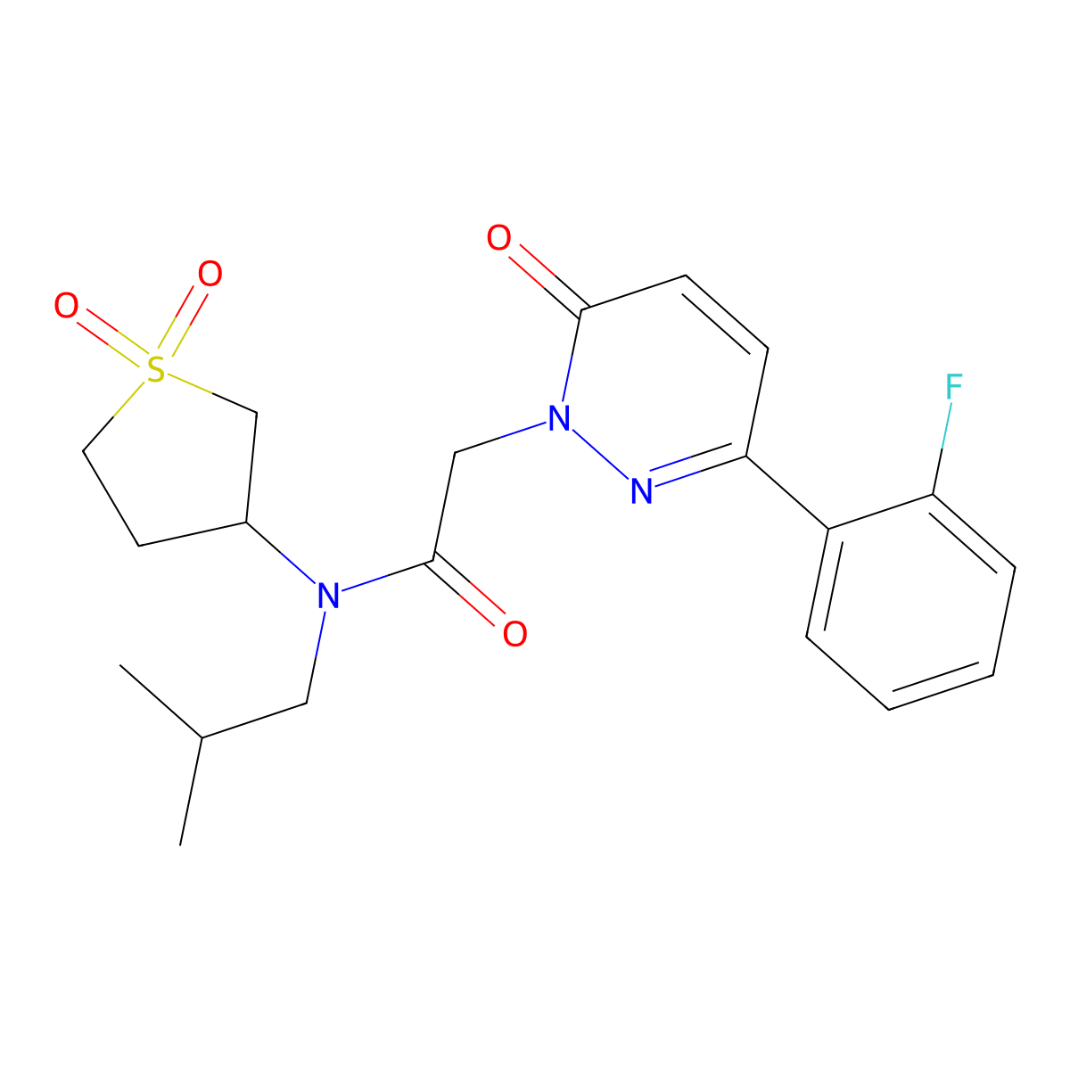 N-(1,1-dioxidotetrahydrothiophen-3-yl)-2-[3-(2-fluorophenyl)-6-oxopyridazin-1(6H)-yl]-N-(2-methylpropyl)acetamide molecular structure, CAS 1232767-51-9