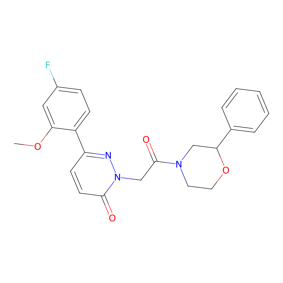 6-(4-fluoro-2-methoxyphenyl)-2-[2-oxo-2-(2-phenylmorpholin-4-yl)ethyl]pyridazin-3(2H)-one molecular structure, CAS 1232767-65-5