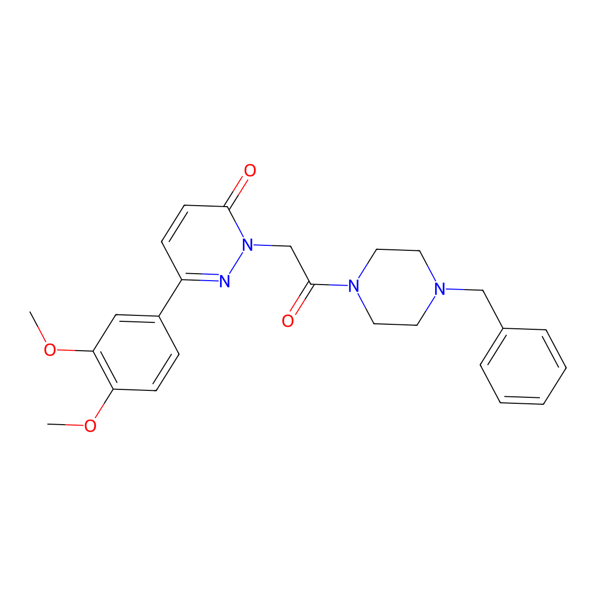2-(2-(4-benzylpiperazin-1-yl)-2-oxoethyl)-6-(3,4-dimethoxyphenyl)pyridazin-3(2H)-one molecular structure, CAS 1232767-72-4