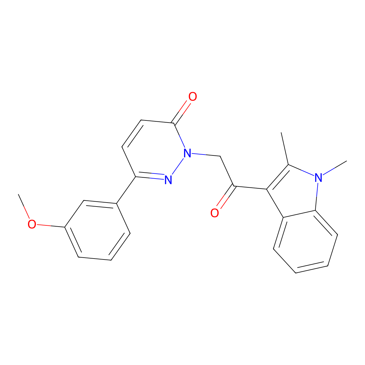 2-[2-(1,2-dimethyl-1H-indol-3-yl)-2-oxoethyl]-6-(3-methoxyphenyl)pyridazin-3(2H)-one molecular structure, CAS 1232767-97-3