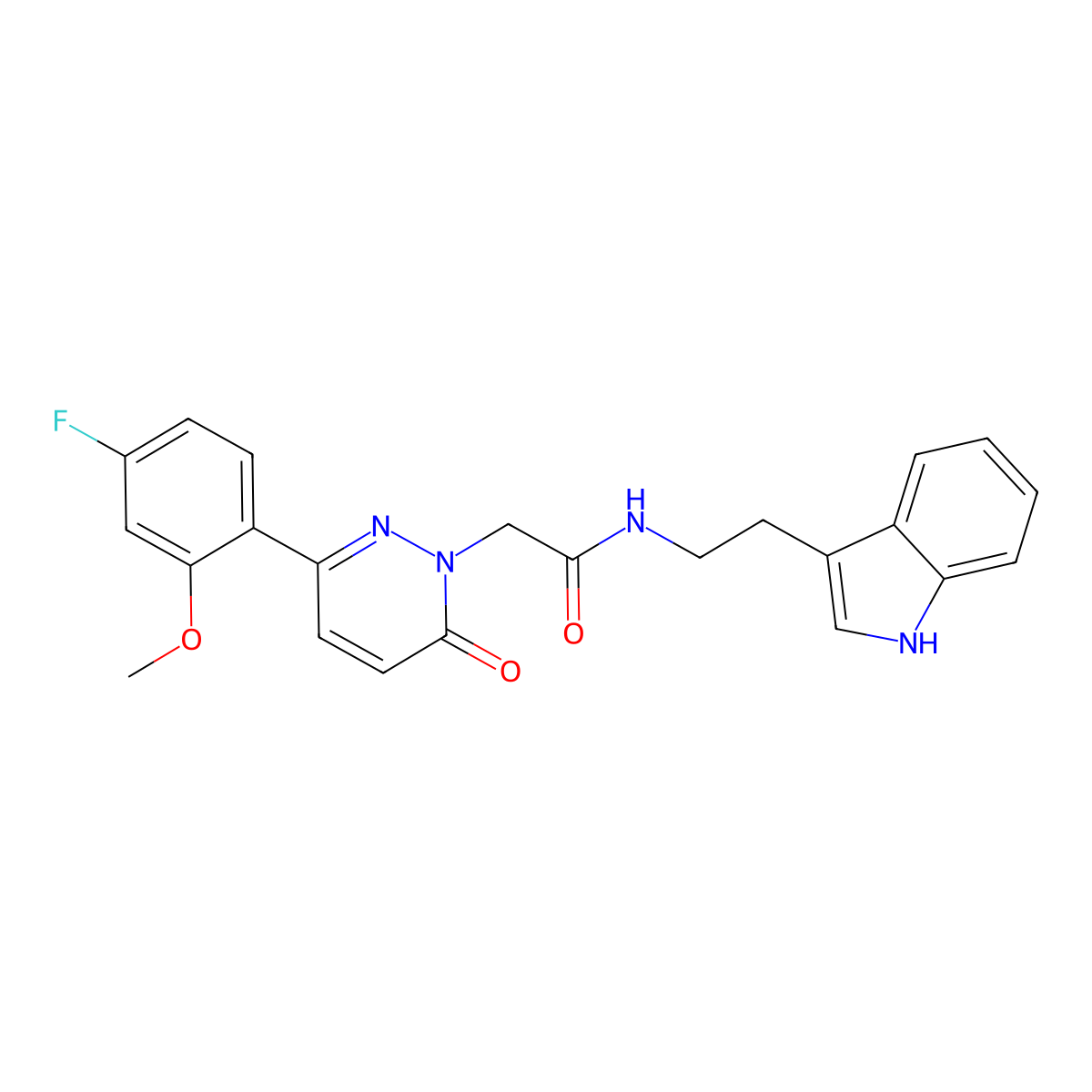 2-[3-(4-fluoro-2-methoxyphenyl)-6-oxo-1(6H)-pyridazinyl]-N~1~-[2-(1H-indol-3-yl)ethyl]acetamide molecular structure, CAS 1232768-05-6