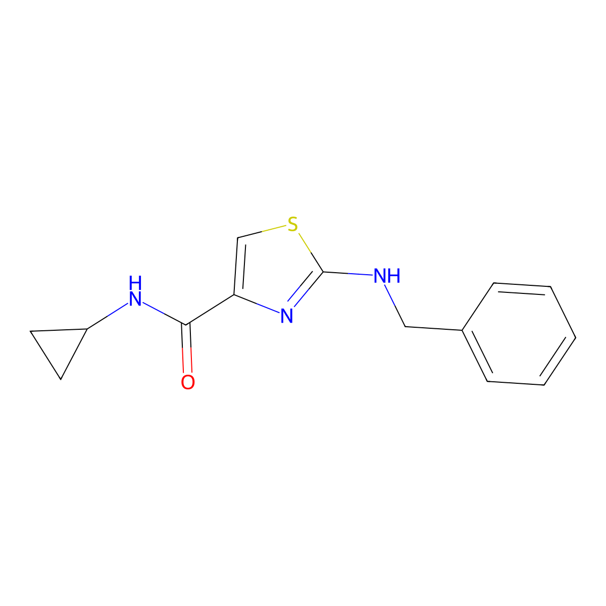 2-(benzylamino)-N-cyclopropyl-1,3-thiazole-4-carboxamide molecular structure, CAS 1232768-06-7