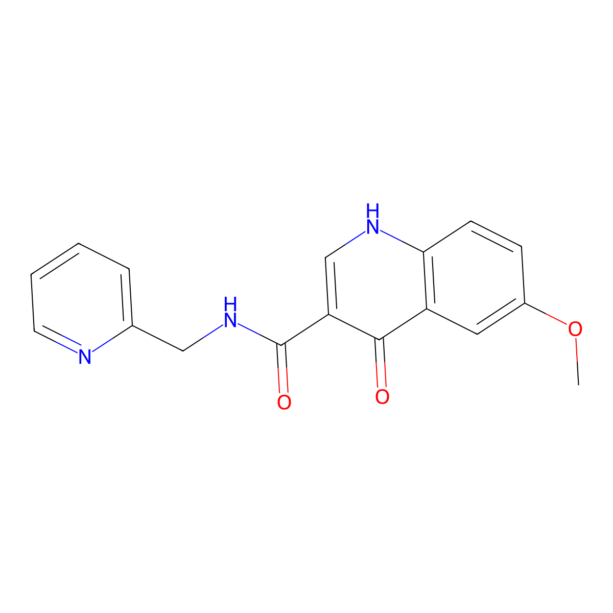 4-hydroxy-6-methoxy-N-(pyridin-2-ylmethyl)quinoline-3-carboxamide molecular structure, CAS 1232768-20-5