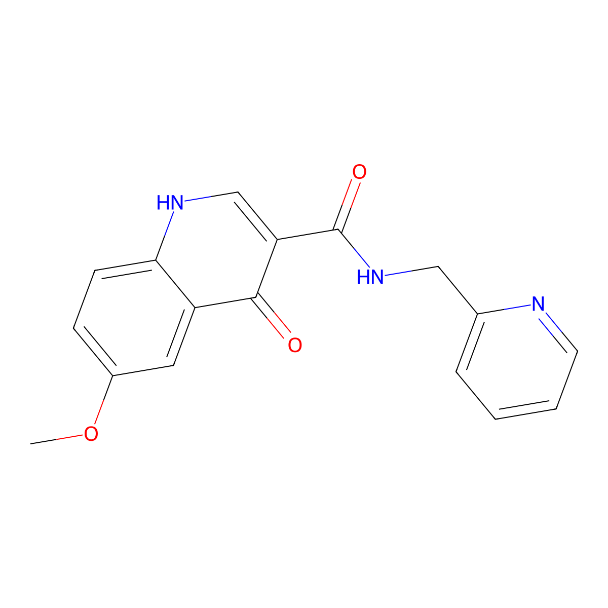 4-hydroxy-6-methoxy-N-(pyridin-2-ylmethyl)quinoline-3-carboxamide molecular structure, CAS 1232768-20-5