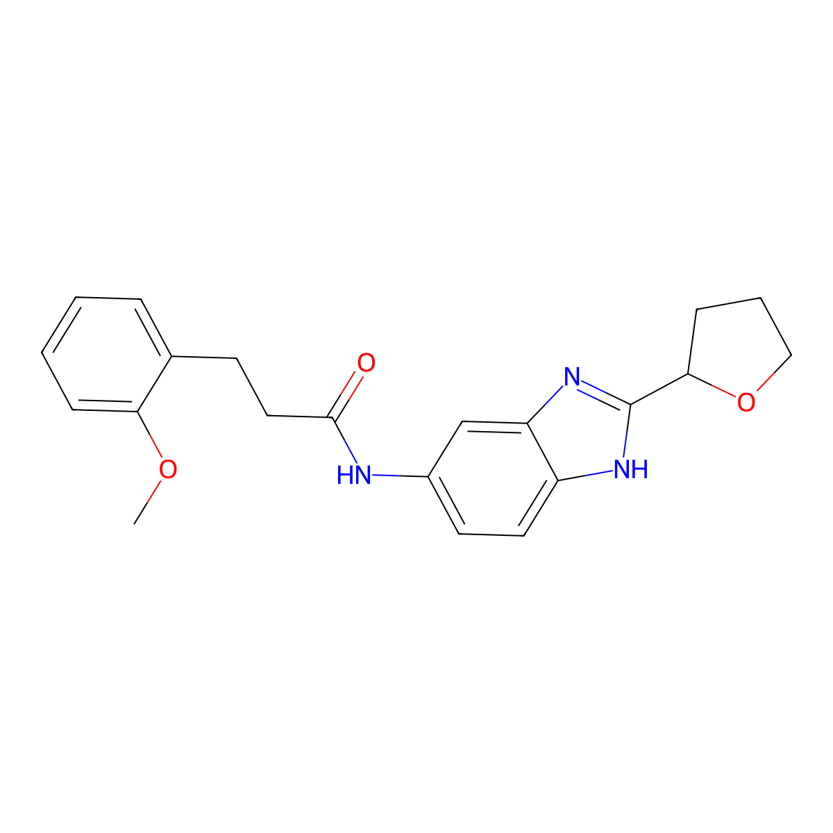 3-(2-methoxyphenyl)-N-[2-(tetrahydrofuran-2-yl)-1H-benzimidazol-5-yl]propanamide molecular structure, CAS 1232768-37-4