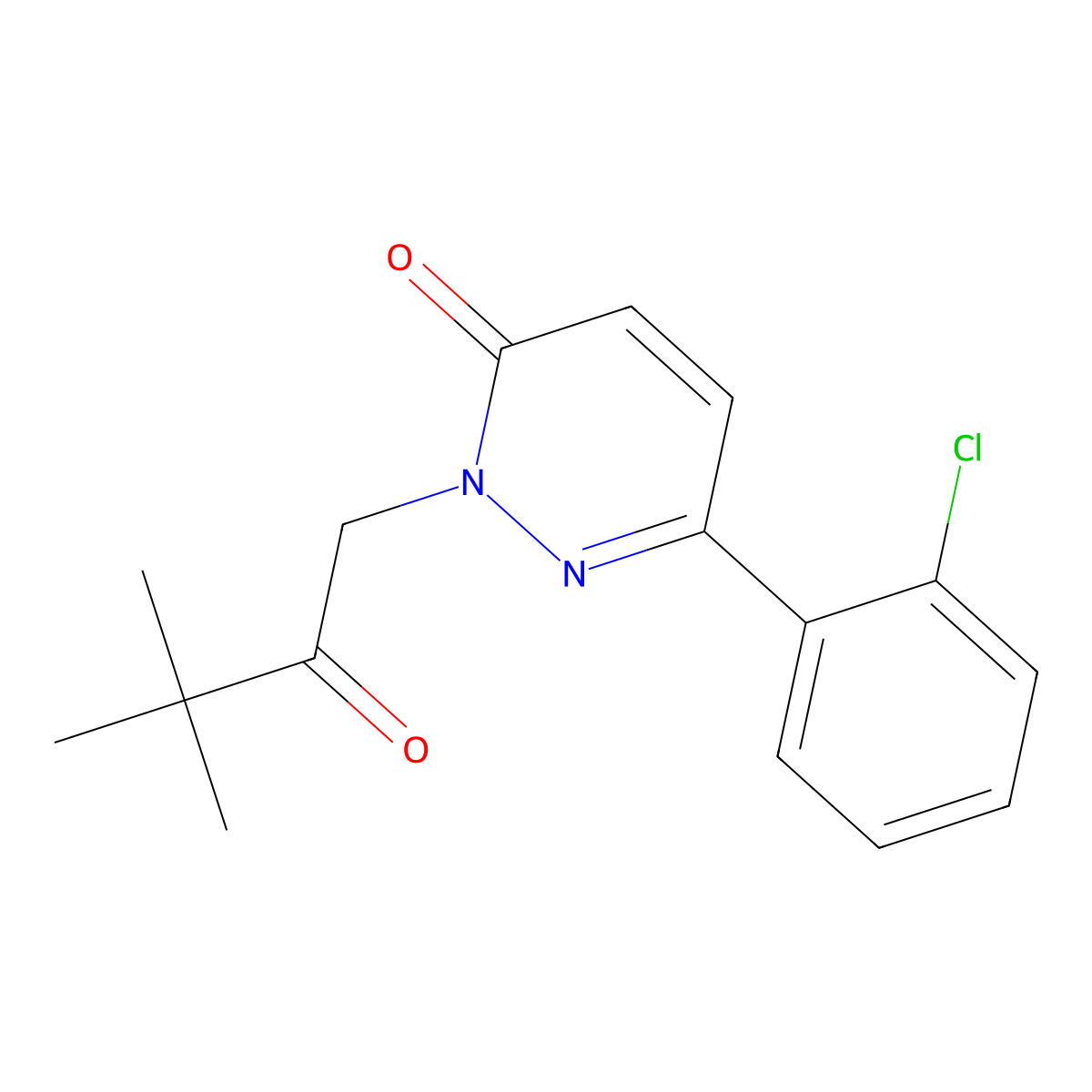 6-(2-chlorophenyl)-2-(3,3-dimethyl-2-oxobutyl)pyridazin-3(2H)-one molecular structure, CAS 1232768-83-0