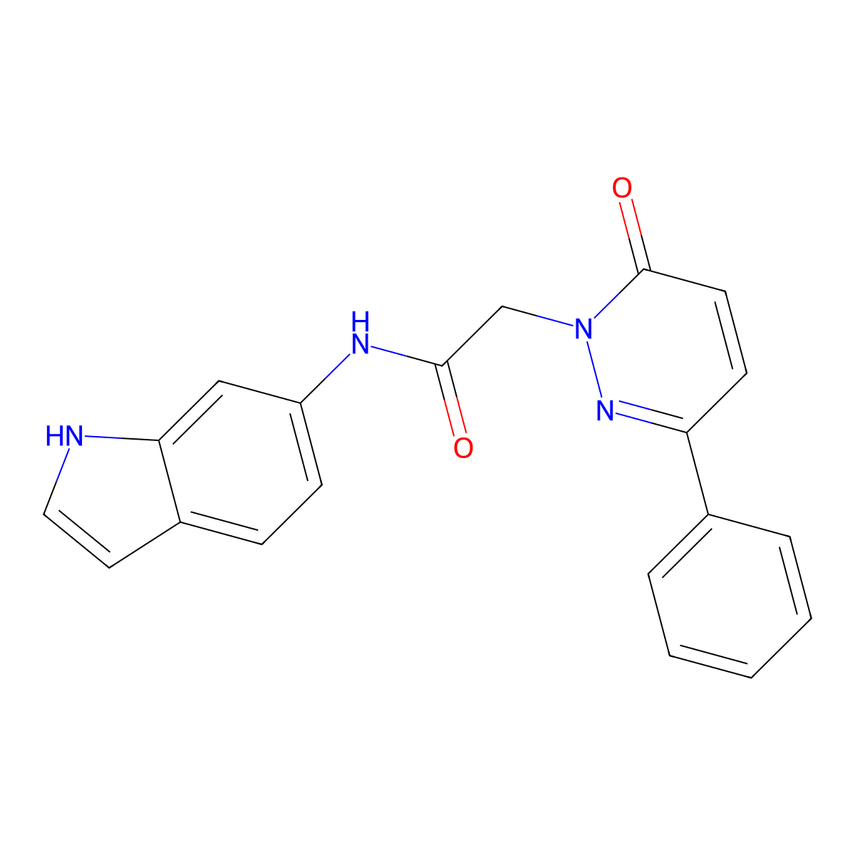 N-(1H-indol-6-yl)-2-(6-oxo-3-phenylpyridazin-1(6H)-yl)acetamide molecular structure, CAS 1232768-85-2