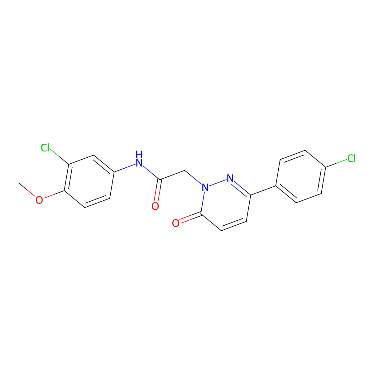 N-(3-chloro-4-methoxyphenyl)-2-(3-(4-chlorophenyl)-6-oxopyridazin-1(6H)-yl)acetamide molecular structure, CAS 1232768-89-6
