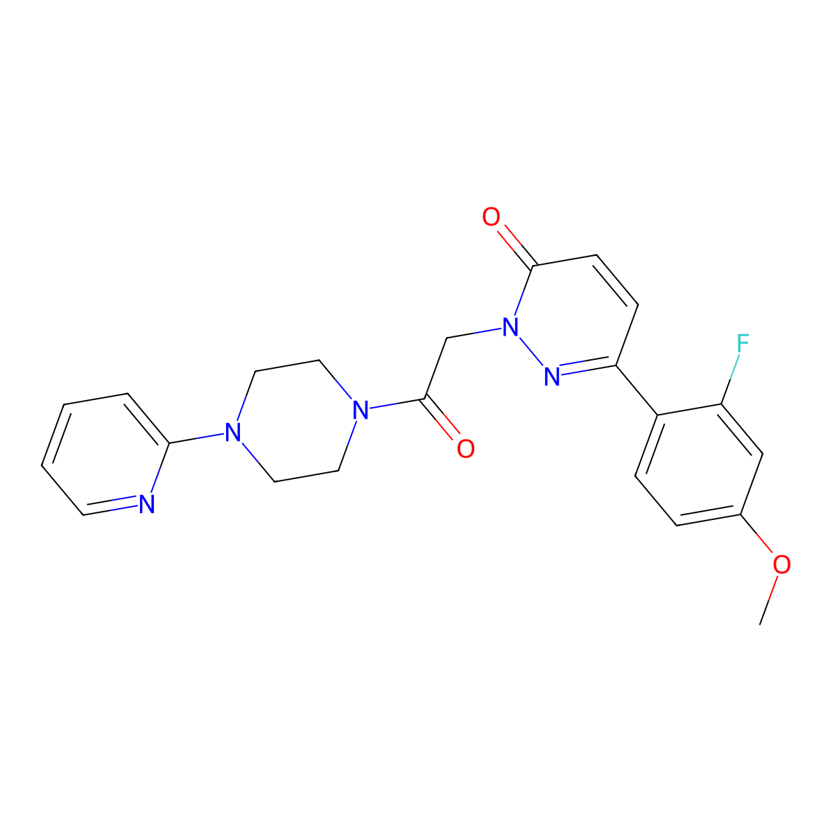 6-(2-fluoro-4-methoxyphenyl)-2-(2-oxo-2-(4-(pyridin-2-yl)piperazin-1-yl)ethyl)pyridazin-3(2H)-one molecular structure, CAS 1232768-99-8