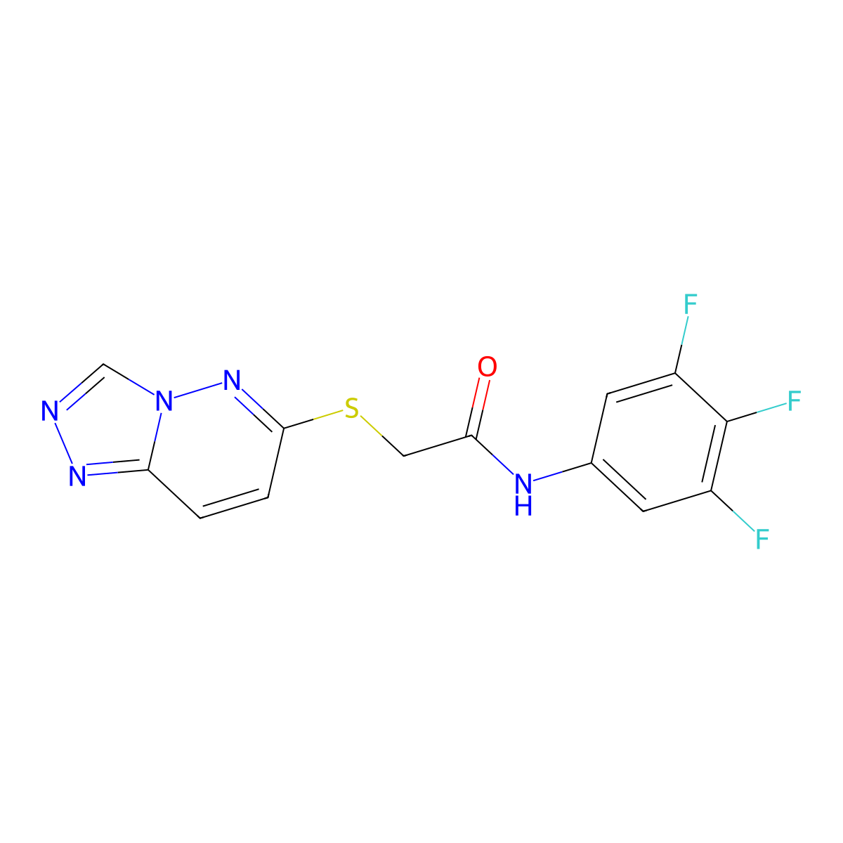 2-([1,2,4]triazolo[4,3-b]pyridazin-6-ylsulfanyl)-N-(3,4,5-trifluorophenyl)acetamide molecular structure, CAS 1232769-03-7