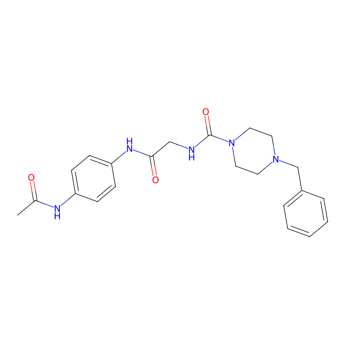 N-(2-{[4-(acetylamino)phenyl]amino}-2-oxoethyl)-4-benzylpiperazine-1-carboxamide molecular structure, CAS 1232769-36-6