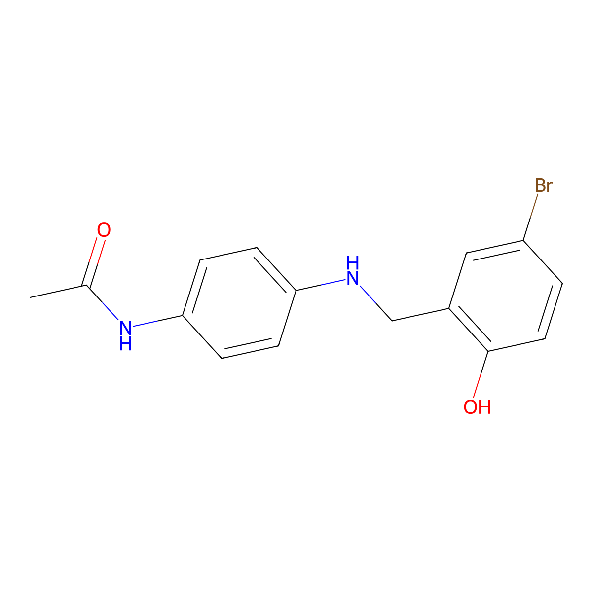 N-{4-[(5-bromo-2-hydroxybenzyl)amino]phenyl}acetamide molecular structure, CAS 1232769-49-1