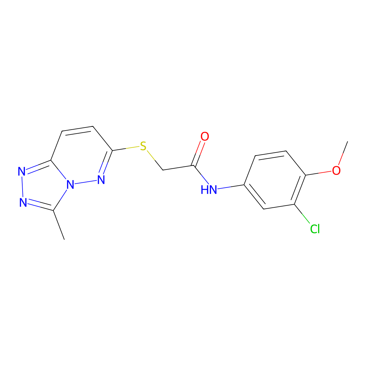 N-(3-chloro-4-methoxyphenyl)-2-[(3-methyl[1,2,4]triazolo[4,3-b]pyridazin-6-yl)sulfanyl]acetamide molecular structure, CAS 1232769-55-9