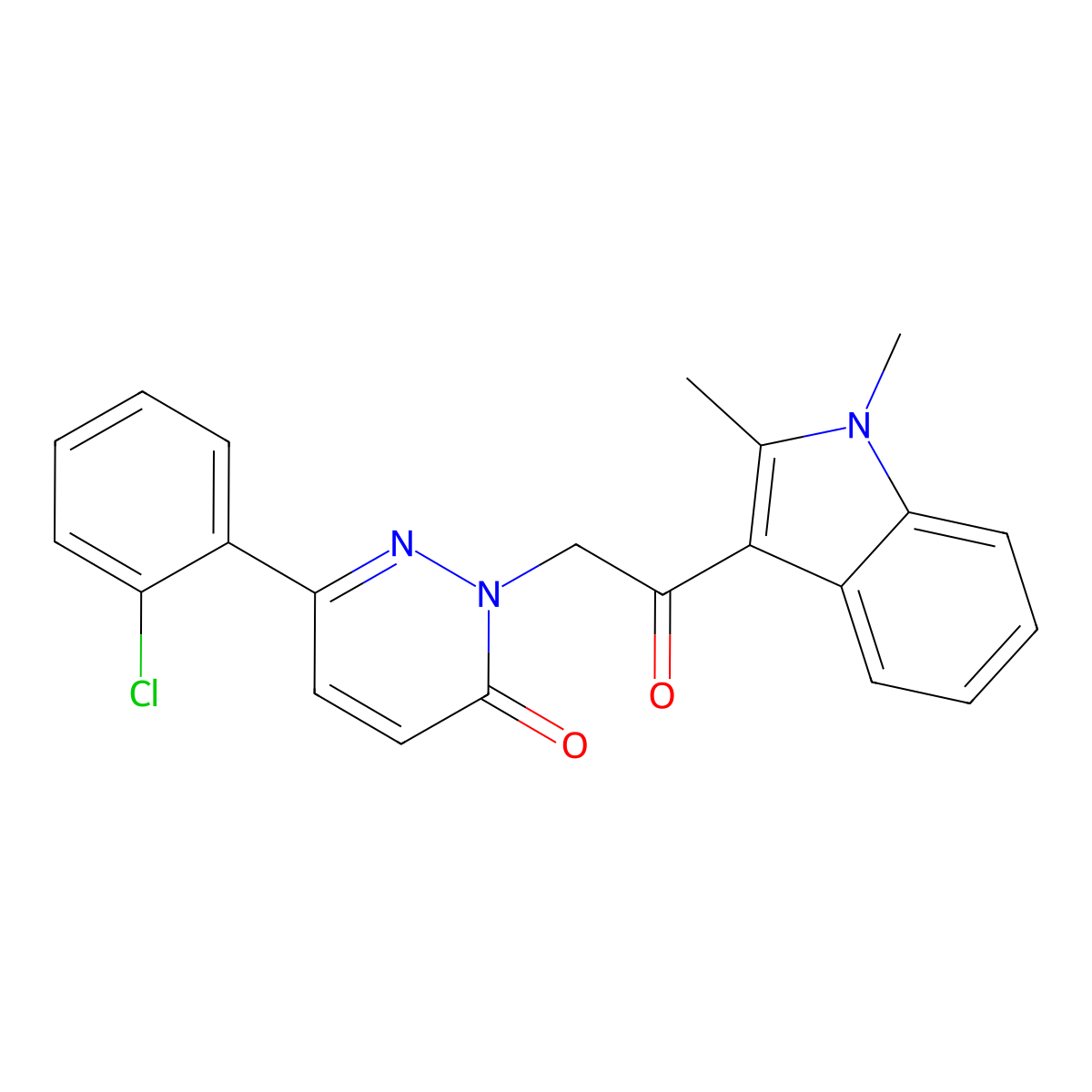 6-(2-chlorophenyl)-2-[2-(1,2-dimethyl-1H-indol-3-yl)-2-oxoethyl]pyridazin-3(2H)-one molecular structure, CAS 1232769-63-9