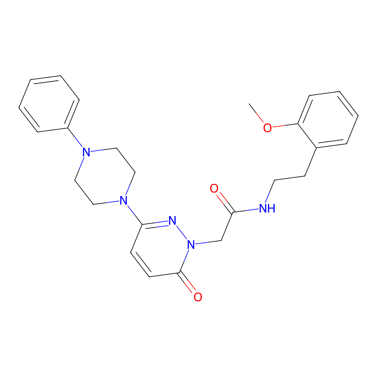 N-[2-(2-methoxyphenyl)ethyl]-2-[6-oxo-3-(4-phenylpiperazin-1-yl)pyridazin-1(6H)-yl]acetamide molecular structure, CAS 1232769-87-7