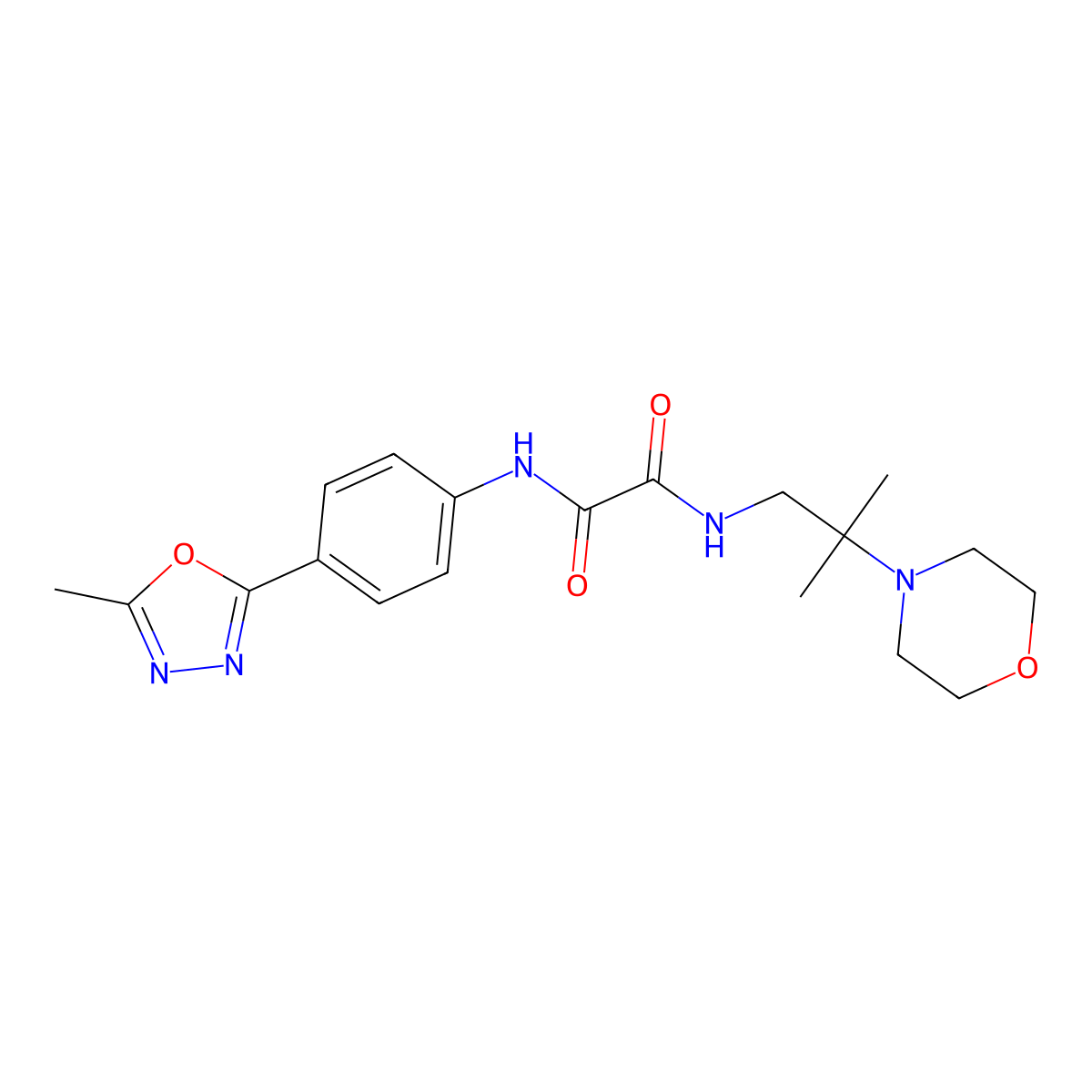 N1-(4-(5-methyl-1,3,4-oxadiazol-2-yl)phenyl)-N2-(2-methyl-2-morpholinopropyl)oxalamide molecular structure, CAS 1232769-89-9