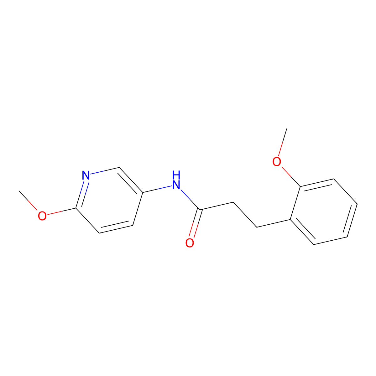 3-(2-methoxyphenyl)-N-(6-methoxypyridin-3-yl)propanamide molecular structure, CAS 1232770-10-3